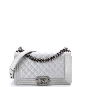 Chanel Boy Flap Bag Quilted Metallic #224677C36B